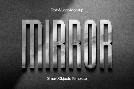 3D Sign Glass Logo Mockup - Mirror