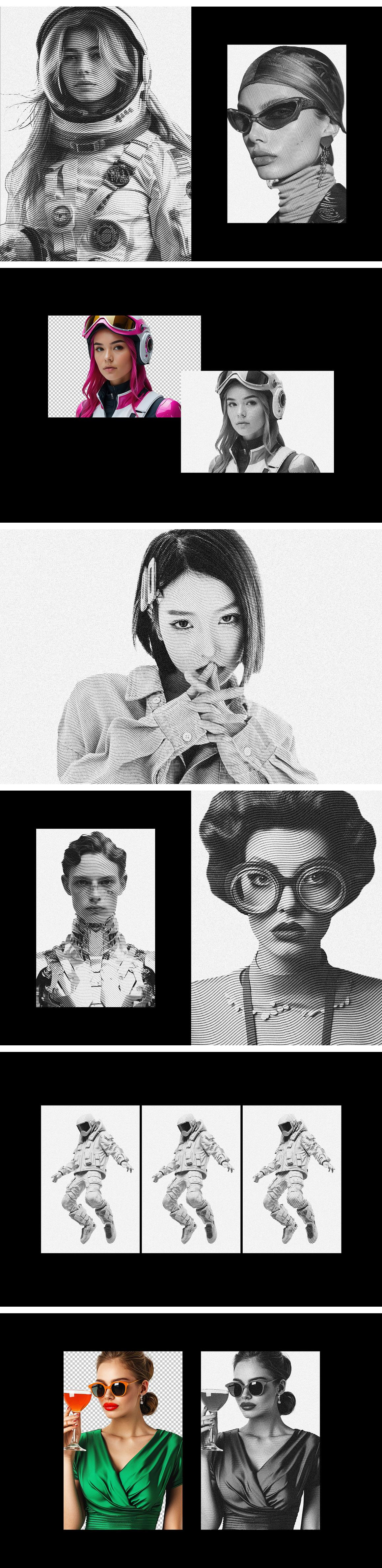 Engraving Lines Photo Effect Engraving Lines Photo Effect