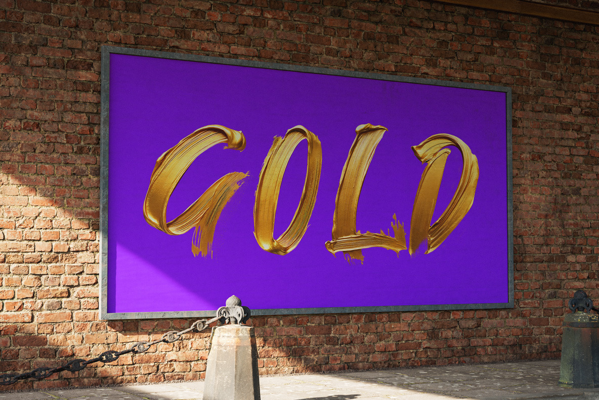 Gold Paint Stroke Font Gold Paint Stroke Font