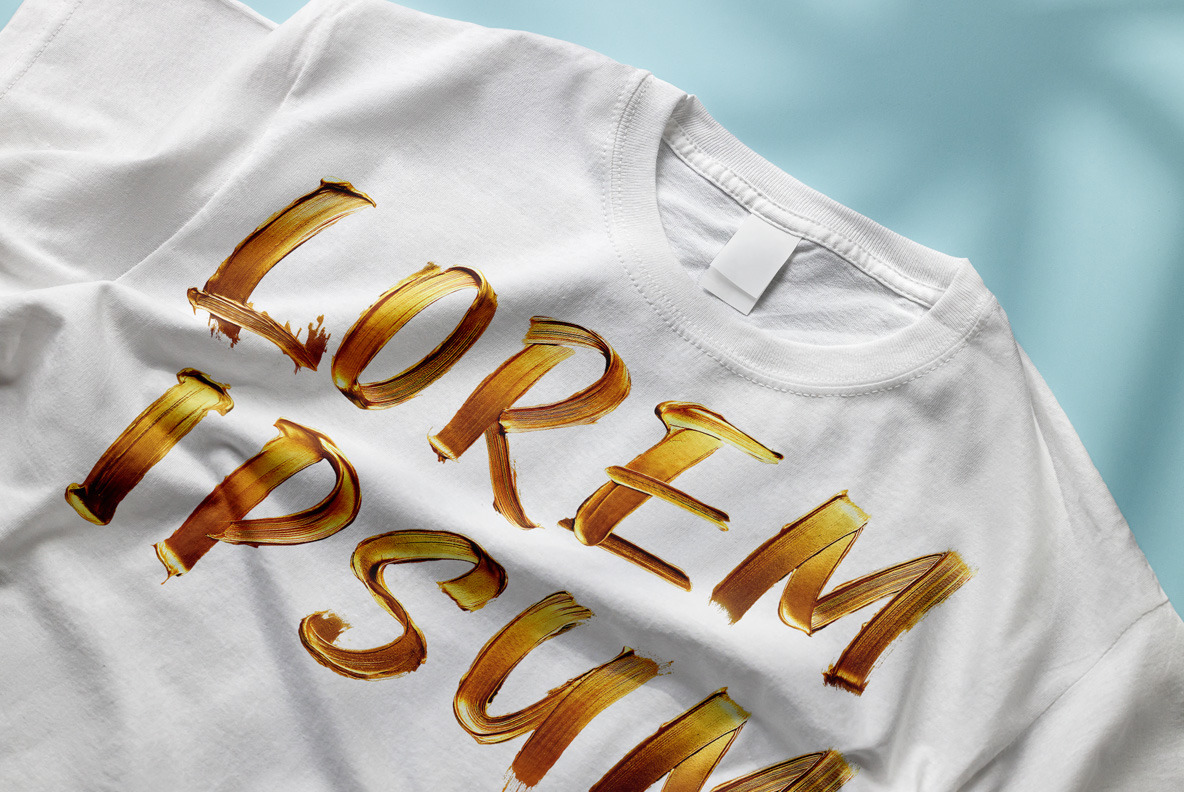 Gold Paint Stroke Font Gold Paint Stroke Font