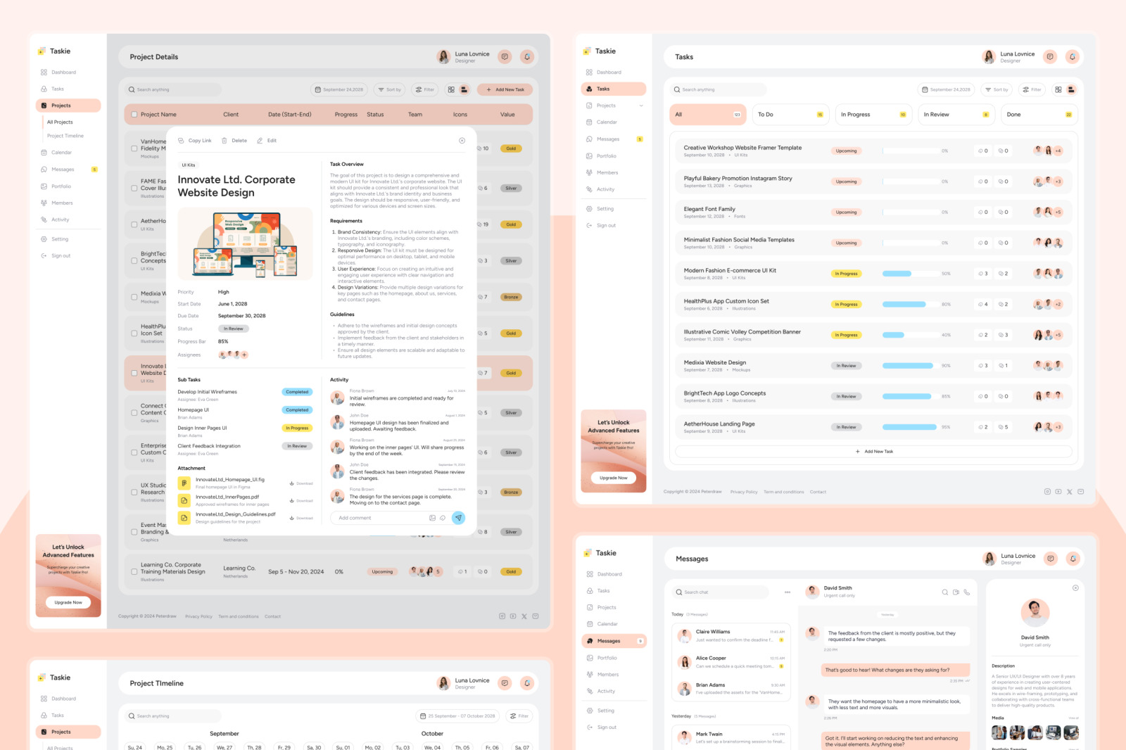 Taskie - Task & Project Management Dashboard Figma Template Taskie - Task & Project Management Dashboard Figma Template