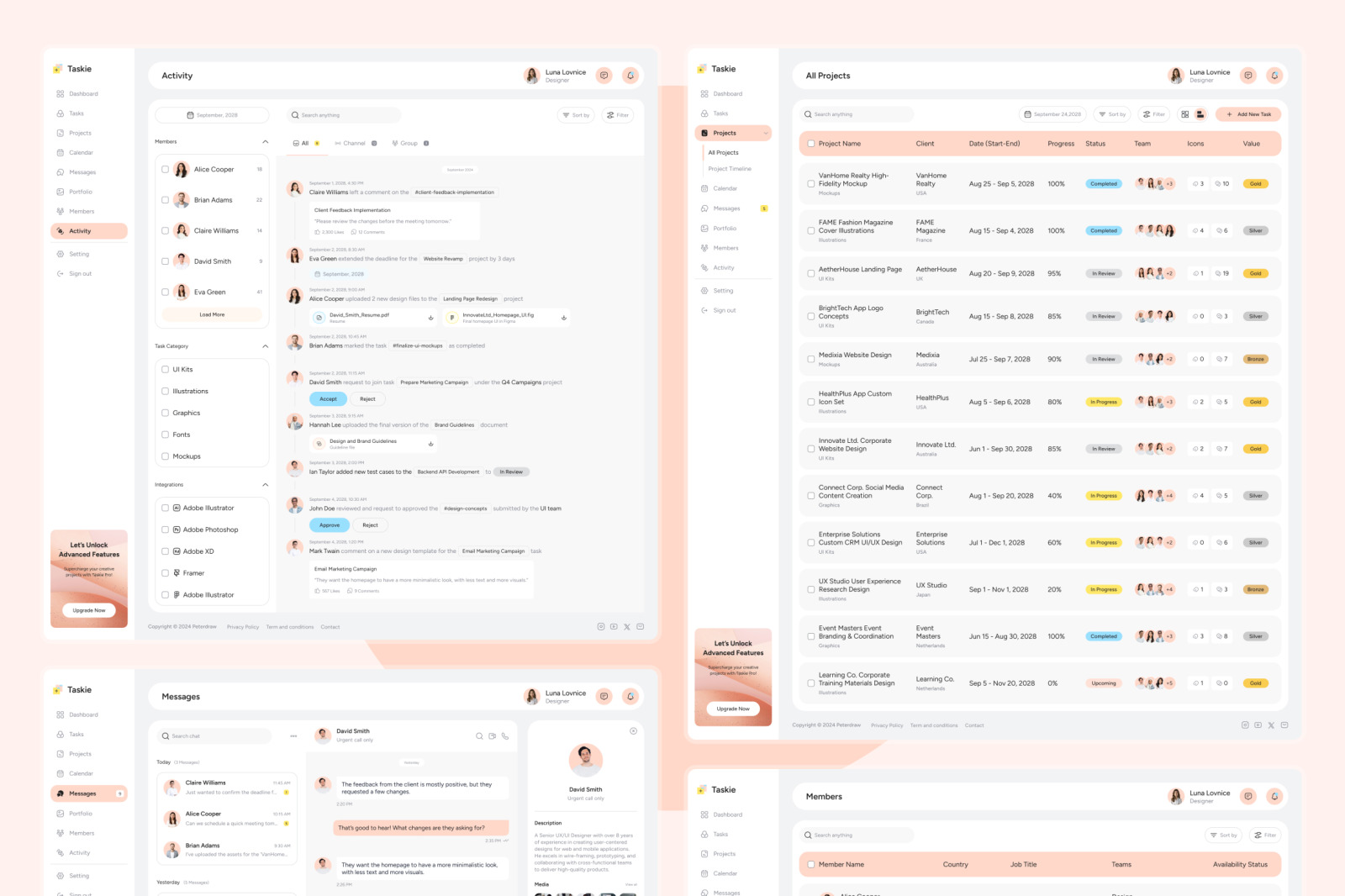 Taskie - Task & Project Management Dashboard Figma Template Taskie - Task & Project Management Dashboard Figma Template