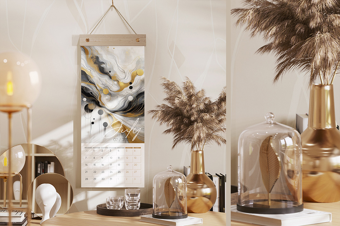 Wall Hanging Calendar Poster Mockup Wall Hanging Calendar Poster Mockup