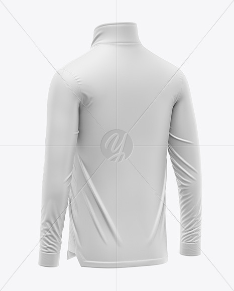 Zipper High Neck Long Sleeve Jersey Mockup