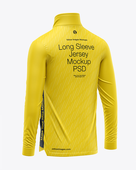 Zipper High Neck Long Sleeve Jersey Mockup - Long sleeve mockup