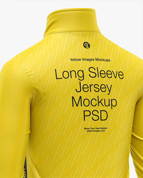Zipper High Neck Long Sleeve Jersey Mockup