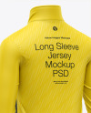 Zipper High Neck Long Sleeve Jersey Mockup