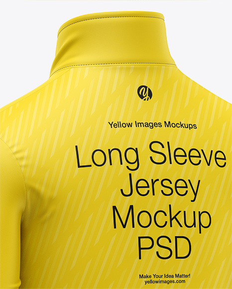 Zipper High Neck Long Sleeve Jersey Mockup