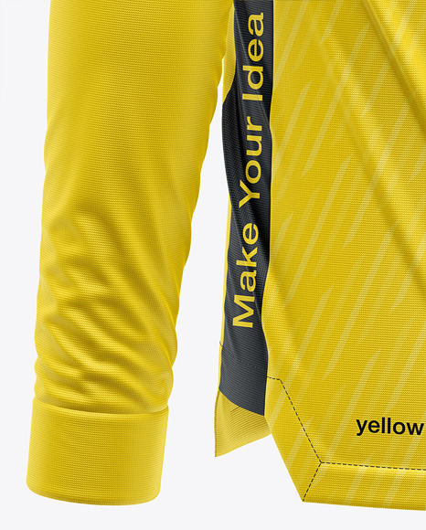 Zipper High Neck Long Sleeve Jersey Mockup