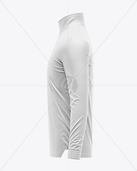 Zipper High Neck Long Sleeve Jersey Mockup