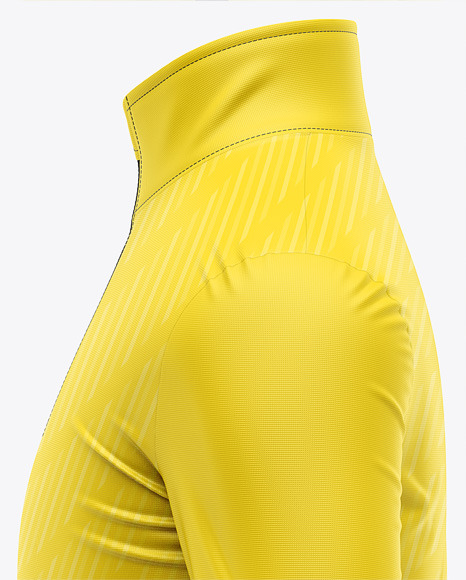 Zipper High Neck Long Sleeve Jersey Mockup