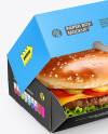 Paper Box with Burger Mockup
