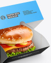 Paper Box with Burger Mockup