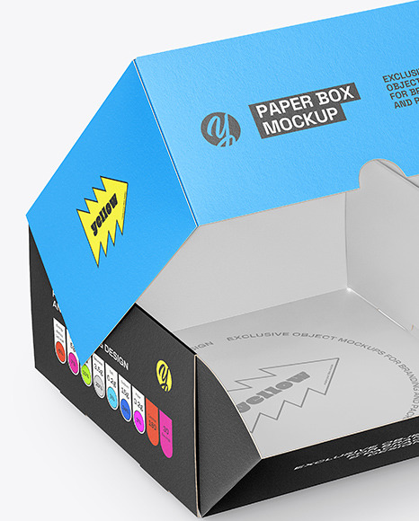 Paper Box with Burger Mockup