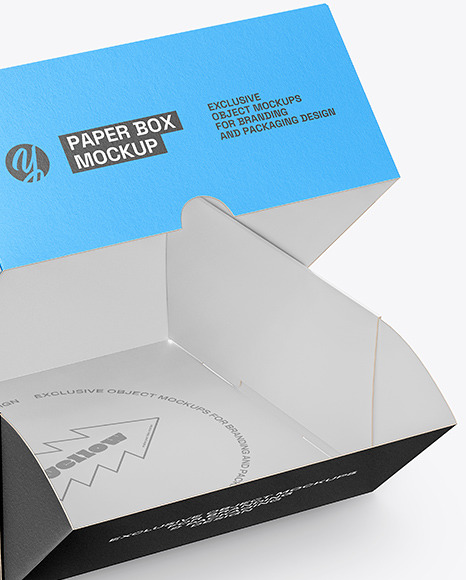 Paper Box with Burger Mockup