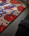Carpet with Pile in Living Room Mockup