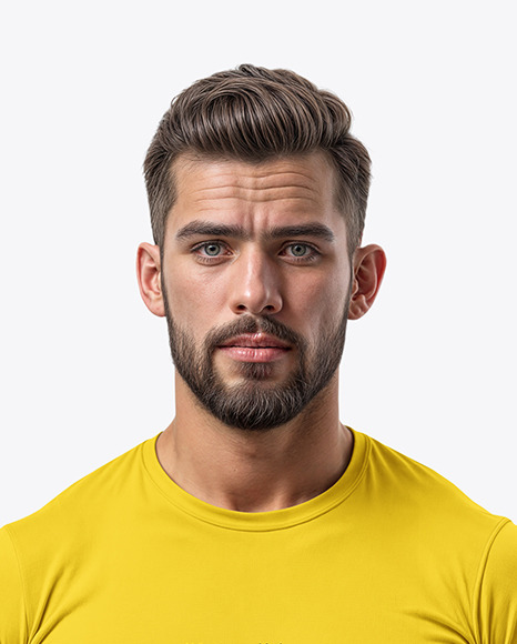 Male UFC Fighter Wearing T-Shirt and Shorts Mockup