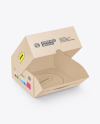 Kraft Paper Box with Burger Mockup