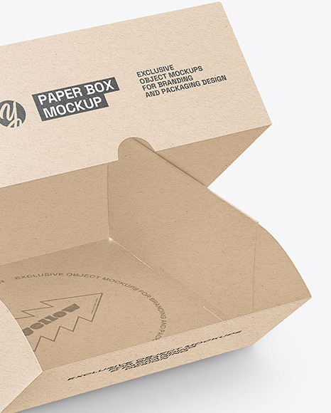 Kraft Paper Box with Burger Mockup