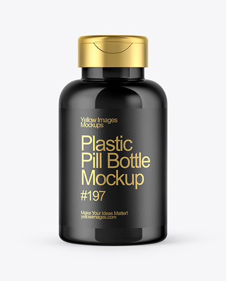 Glossy Pills Bottle with Flip Cap Mockup