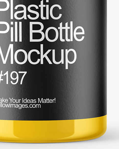 Glossy Pills Bottle with Flip Cap Mockup