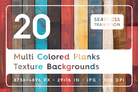 20 Multi Colored Planks Texture Backgrounds - Textures