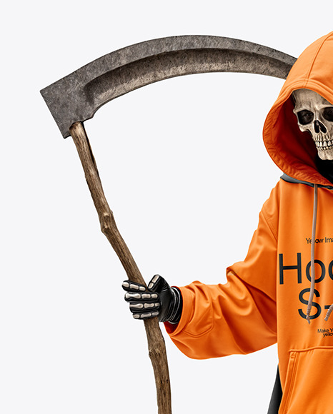 Grim Reaper Wearing Hoodie and Ripped Pants