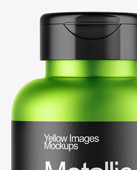 Metallic Pills Bottle with Flip Cap Mockup
