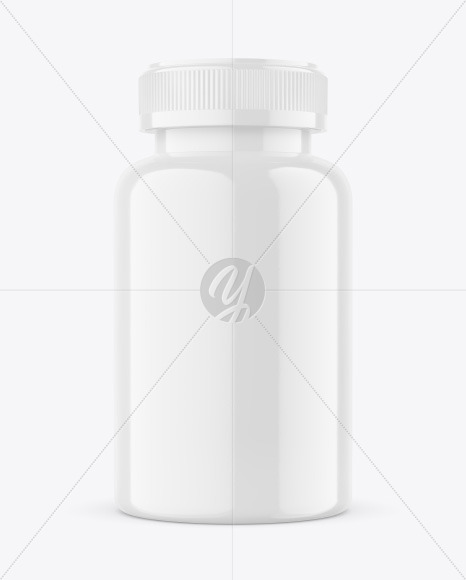 Glossy Plastic Pills Bottle Mockup