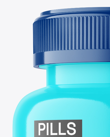 Glossy Plastic Pills Bottle Mockup