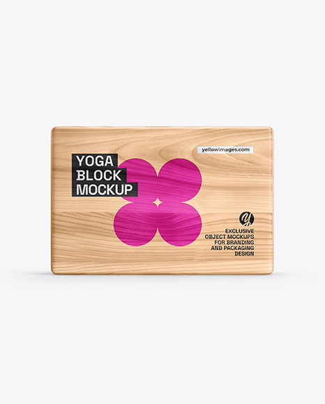 Wooden Yoga Block Mockup - Mockup assets