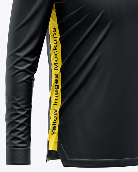 Zipper High Neck Long Sleeve Jersey Mockup