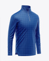 Zipper High Neck Long Sleeve Jersey Mockup