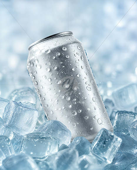 Aluminium Can in Ice Mockup