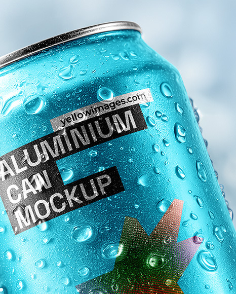 Aluminium Can in Ice Mockup