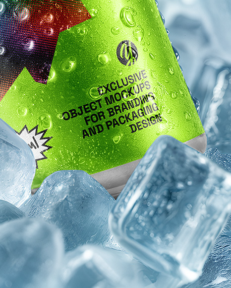 Aluminium Can in Ice Mockup