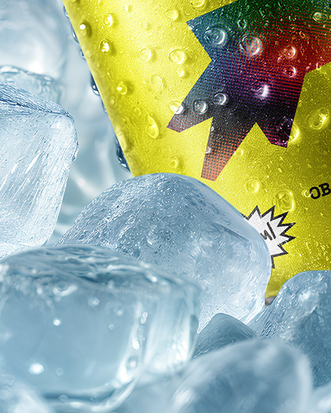 Aluminium Can in Ice Mockup
