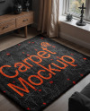 Rug with Pile in Living Room Mockup