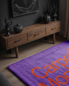 Rug with Pile in Living Room Mockup