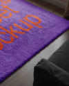 Rug with Pile in Living Room Mockup