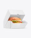 Paper Box with Burger Mockup