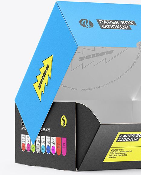 Paper Box with Burger Mockup