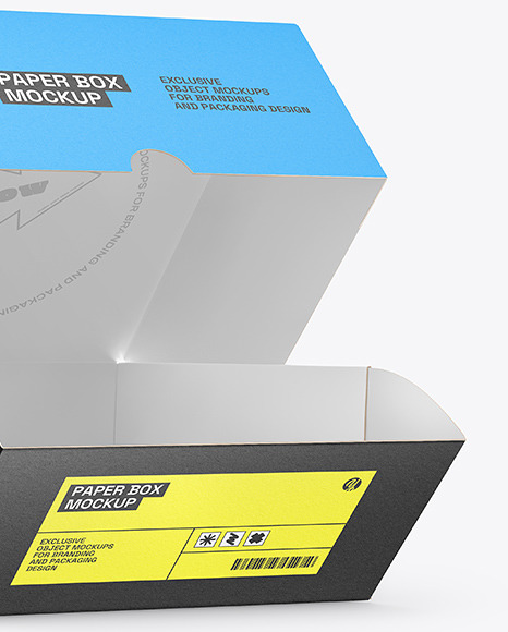 Paper Box with Burger Mockup