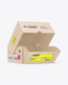 Kraft Paper Box with Burger Mockup