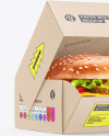 Kraft Paper Box with Burger Mockup