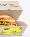 Kraft Paper Box with Burger Mockup