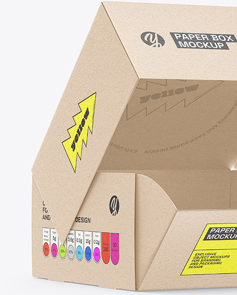 Kraft Paper Box with Burger Mockup