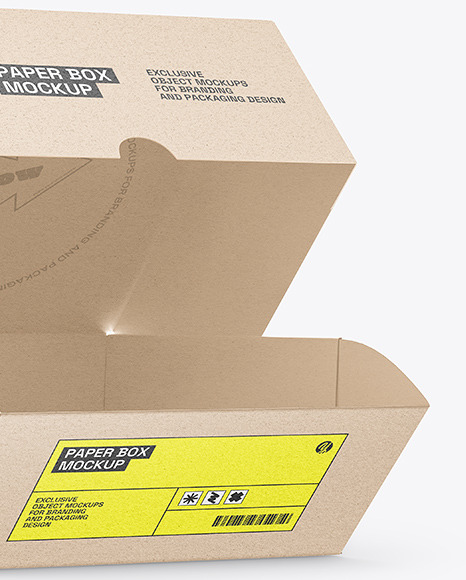 Kraft Paper Box with Burger Mockup
