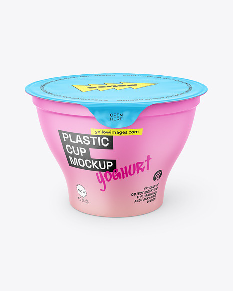 Matte Plastic Yoghurt Cup Mockup - Mockup assets