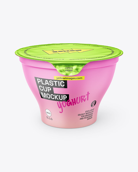 Matte Plastic Yoghurt Cup Mockup